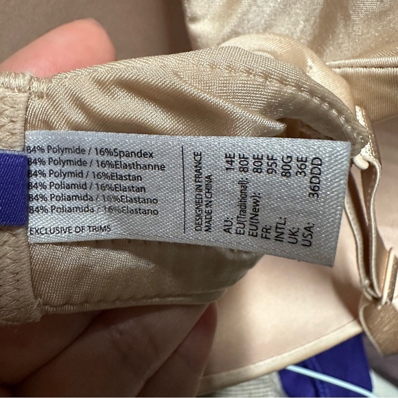 Parfait by Affinitas bra Womens 36DDD beige nude emma Plunge convertible strap - Picture 3 of 6